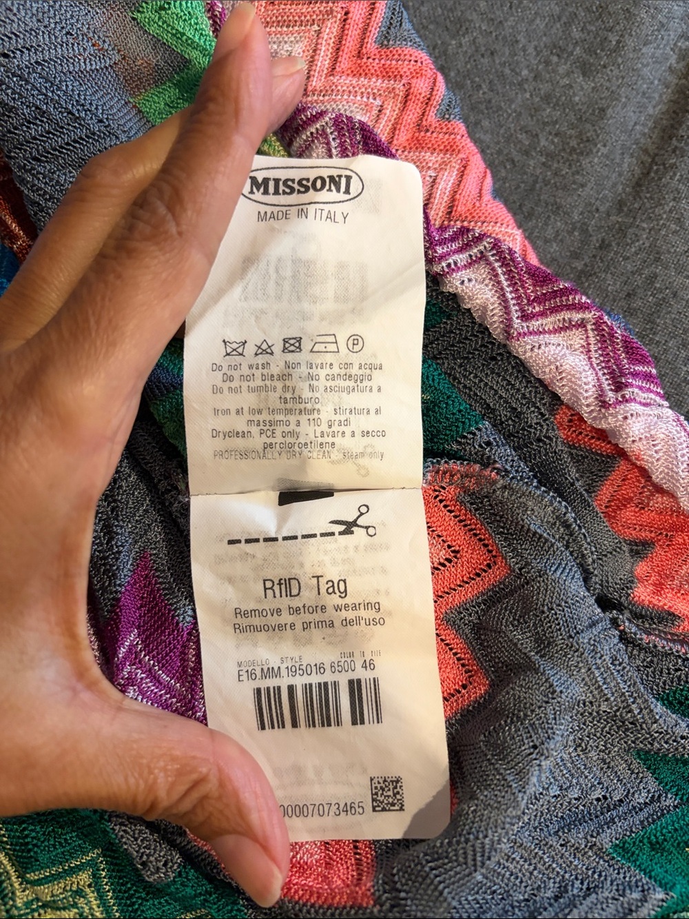Missoni Multicolor Chevron Knit Tunic in Gray Base - Picture 5 of 6